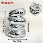 Mirror Tile Vase with Spiral Pattern