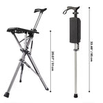 Faltbarer Gehstock mit Sitzfunktion und ergonomischem Griff