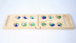 SpeelGem - Mancala Brettspiel Set mit Klappbarem Holzbrett