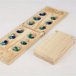 SpeelGem - Mancala Brettspiel Set mit Klappbarem Holzbrett