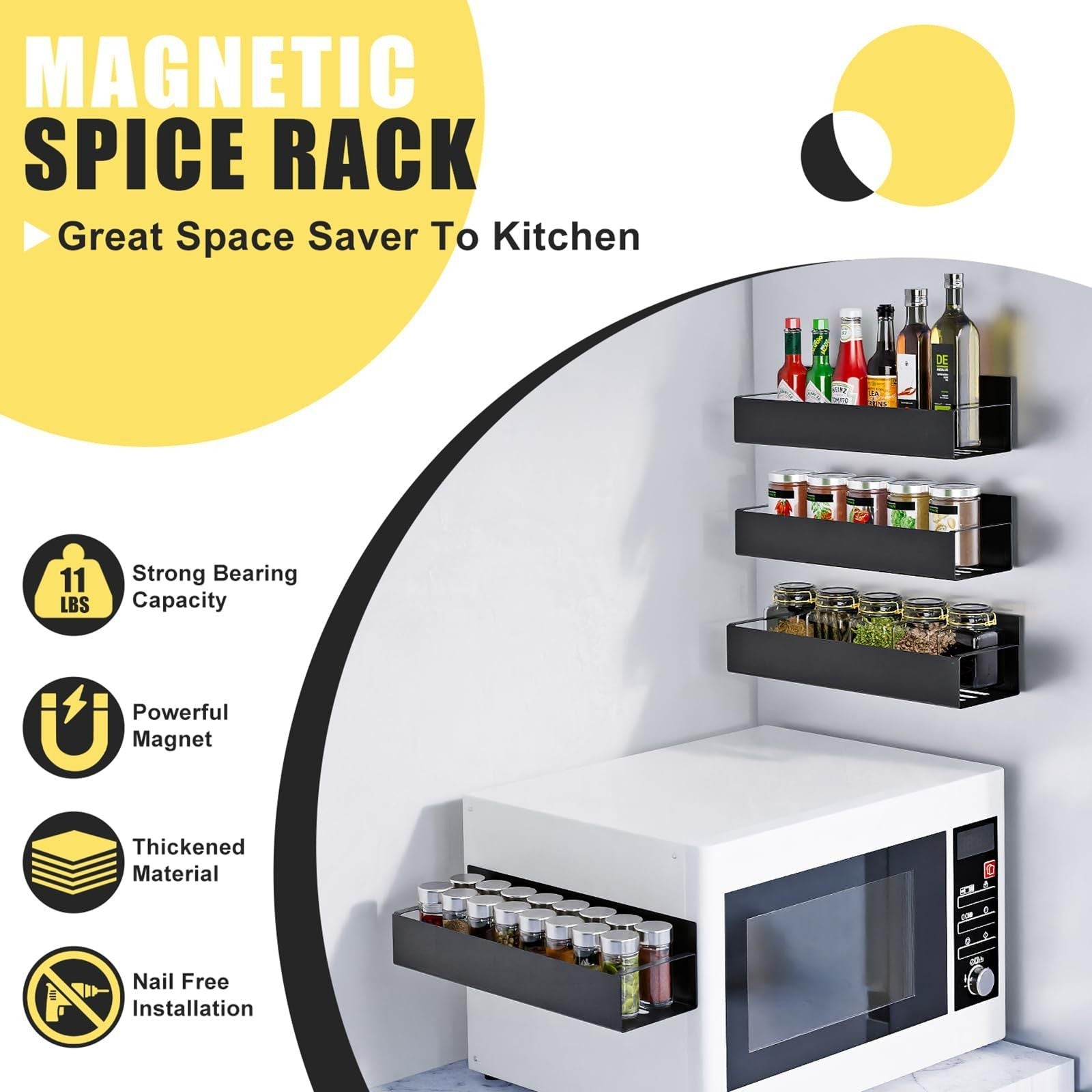 KitchenMagic | Magnetic Spice Rack for Organization and Overview