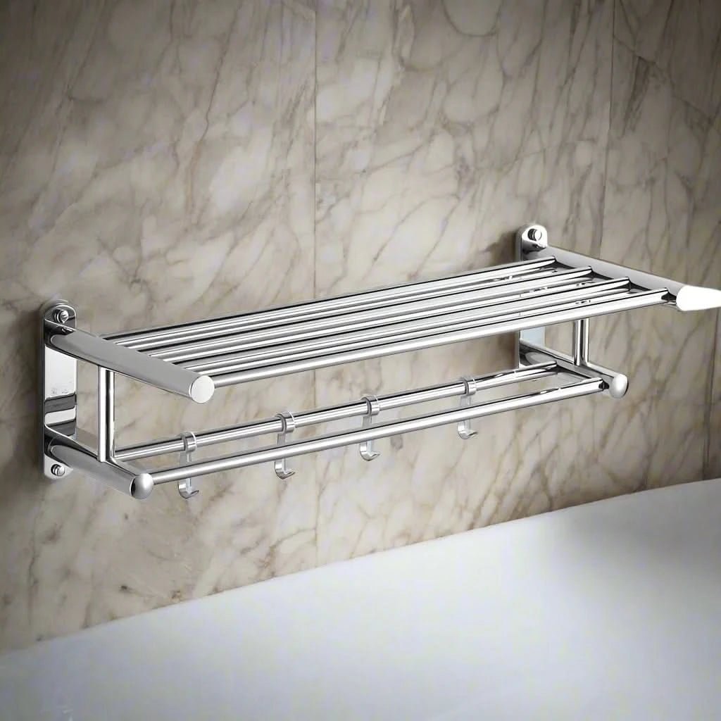 Space-Saving Towel Holder Made of Stainless Steel – Wall-Mounted for Towels and Bathrobes