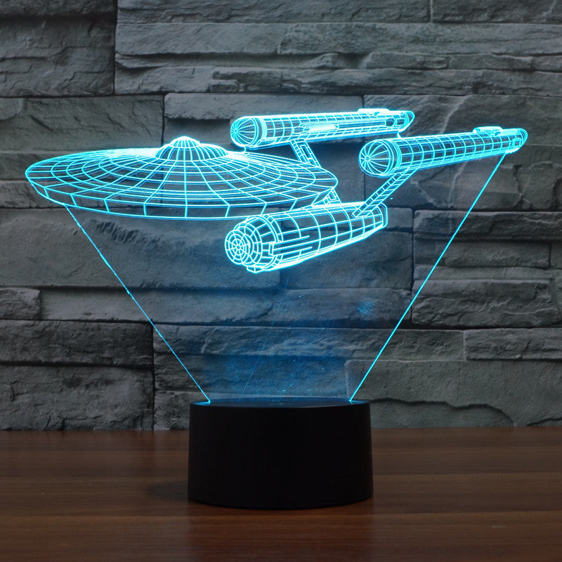 Galaxia 3D Spaceship LED Light – Multicolor Illusion Lamp