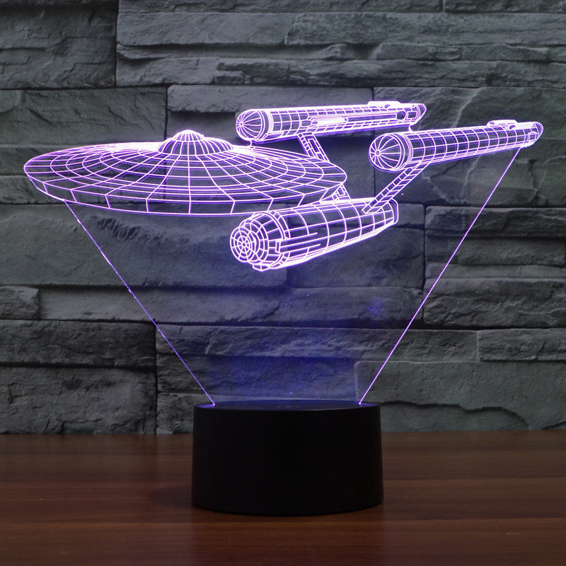 Galaxia 3D Spaceship LED Light – Multicolor Illusion Lamp