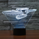 Galaxia 3D Spaceship LED Light – Multicolor Illusion Lamp