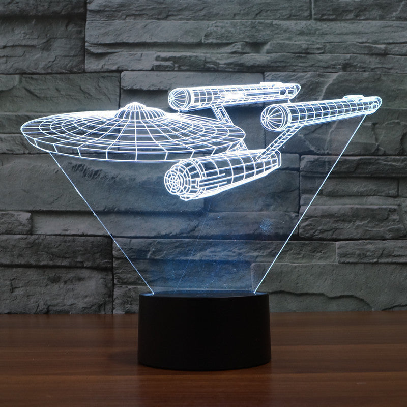 Galaxia 3D Spaceship LED Light – Multicolor Illusion Lamp