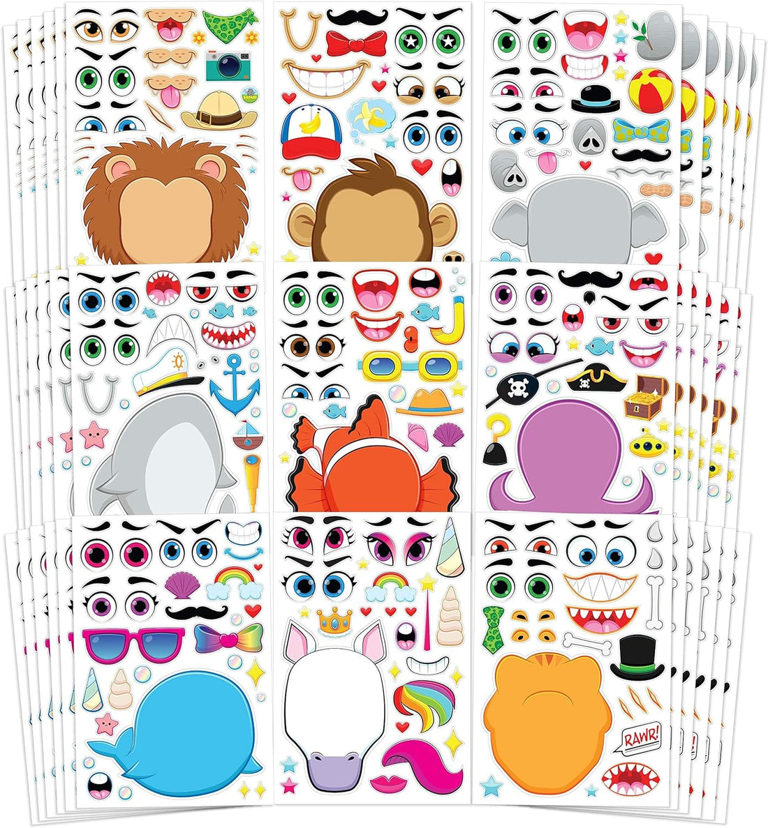 Tierische Stickerbögen - Kreative Bastelideen für Kinder