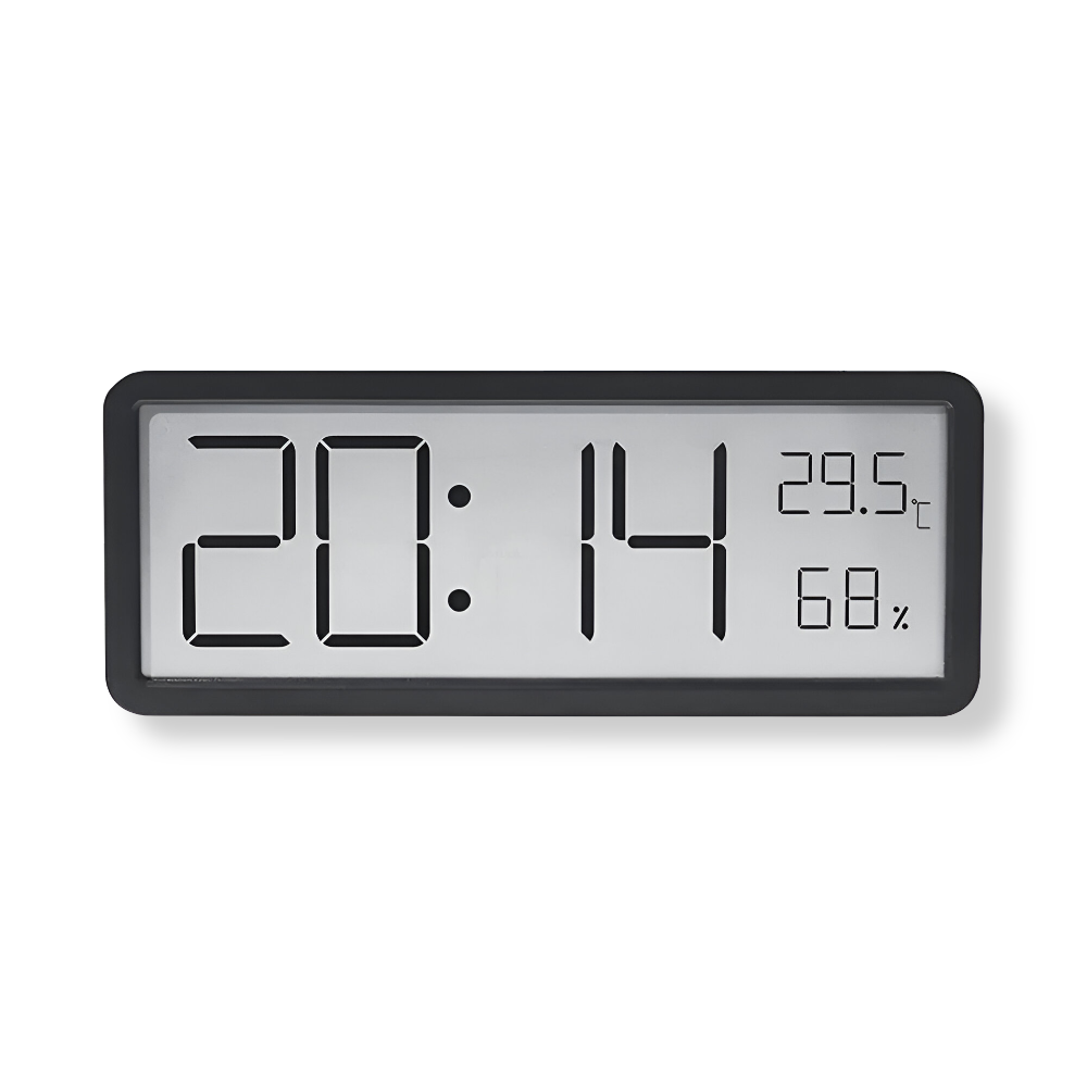 Digitaler LED Wanduhr – Großes Display mit Temperatur und Luftfeuchtigkeit