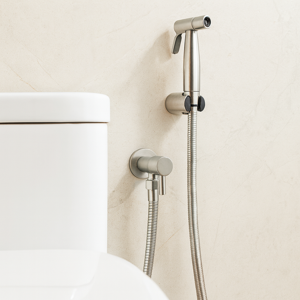 Stainless Steel Bidet Sprayer AquaNova – Hygienic Toilet Shower with Wall Mount