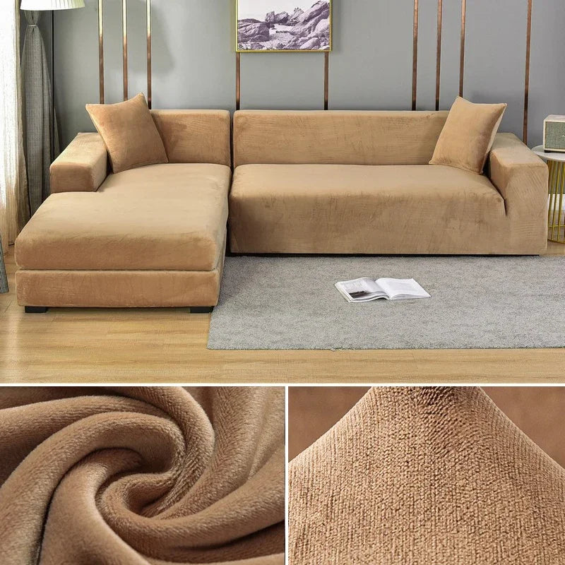 Elegante Stretch-Velours Sofahülle – Stilvoller Schutz für jedes Sofa