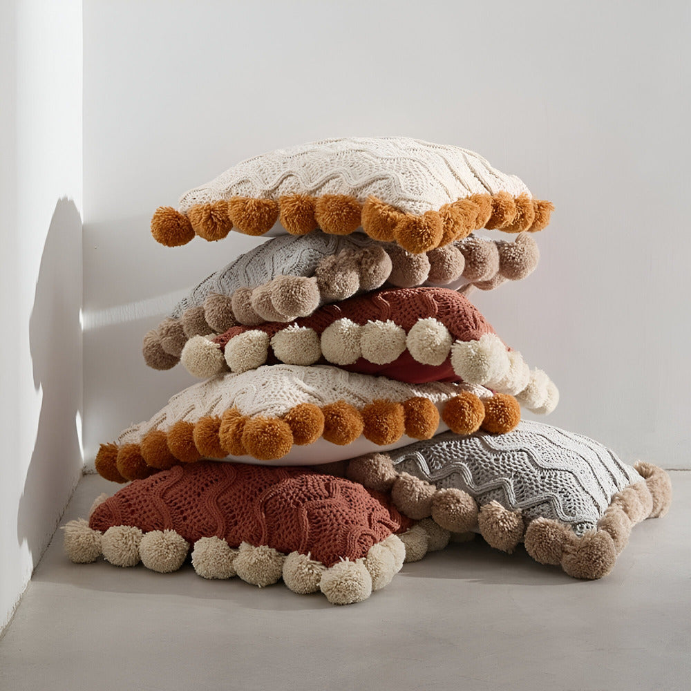 Elegant Cotton Cushion Cover with Tassels – Stylish Decoration for Your Home