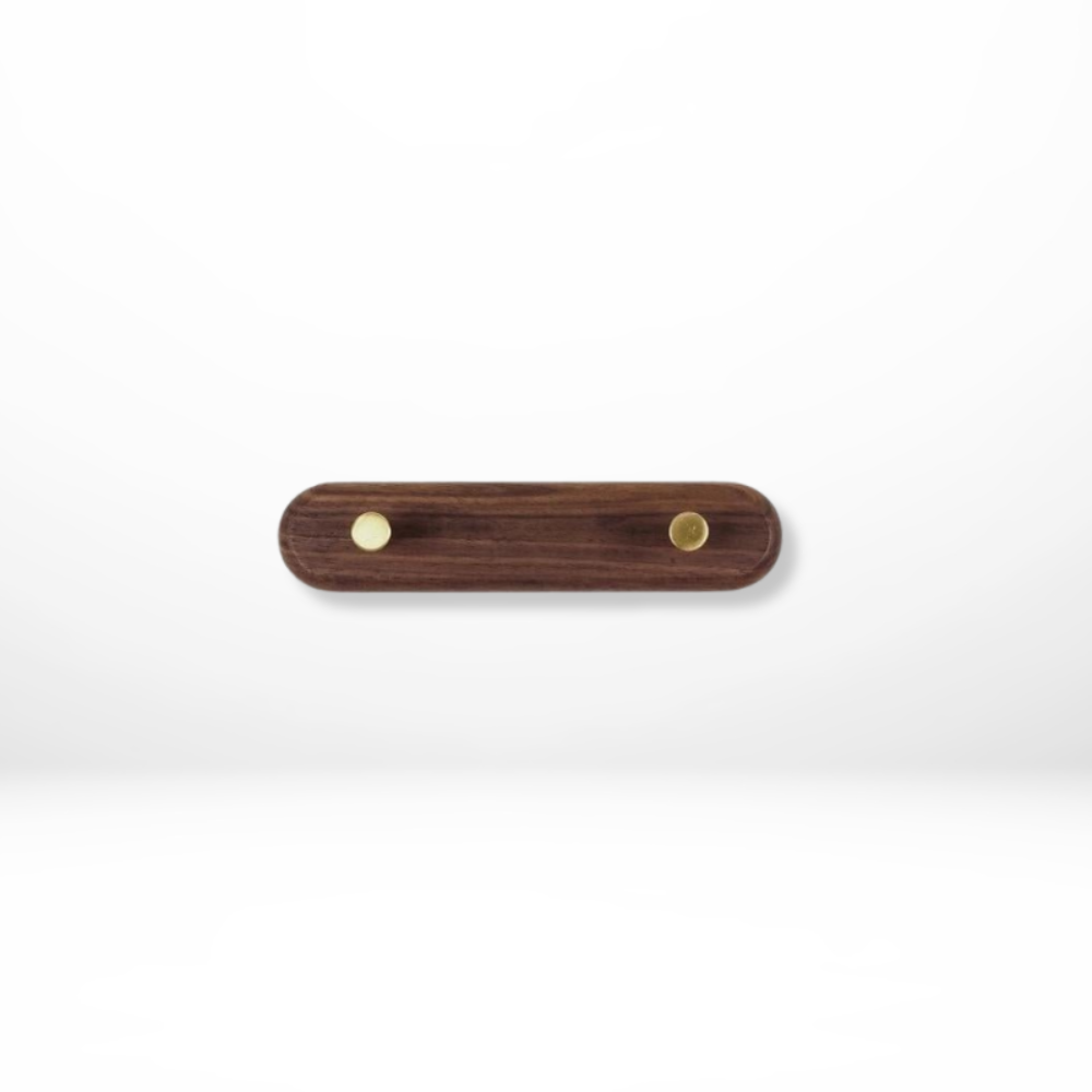 Elegant Wooden Wall Hooks with Brass Accents – Space-Saving Organizers
