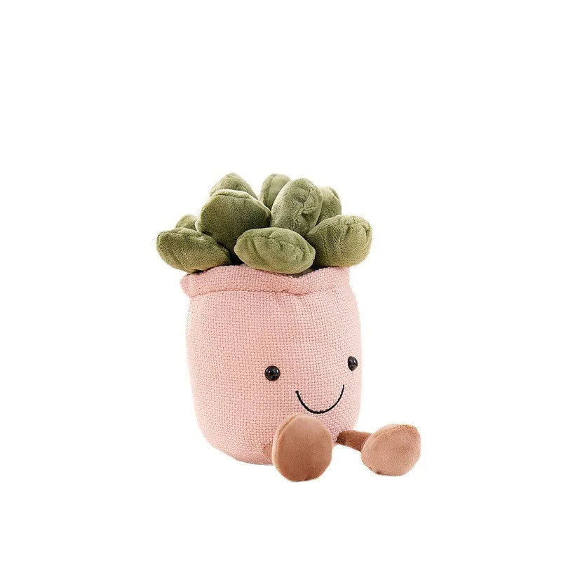 Plush toy with cheerful floral design