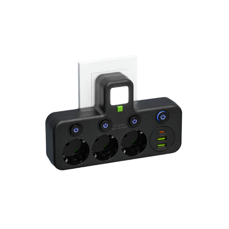 All-in-One Steckdosenleiste mit USB-Anschlüssen und Kindersicherung