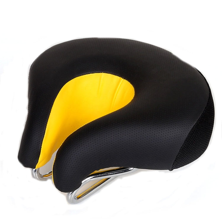 Comfortable Nose-less Bicycle Saddle for Mountain Bikes - Yellow