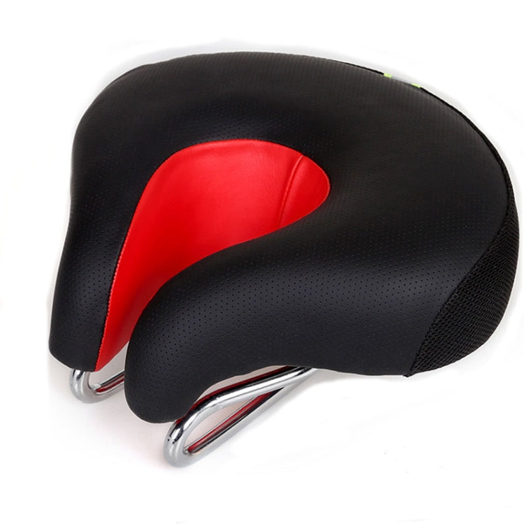 Comfortable Noseless Mountain Bike Saddle with Thick Padding (Red)