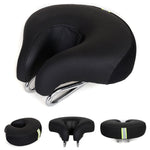 Comfortable Noseless Bicycle Saddle for Mountain Bikes - Padded and Ergonomic (Black)