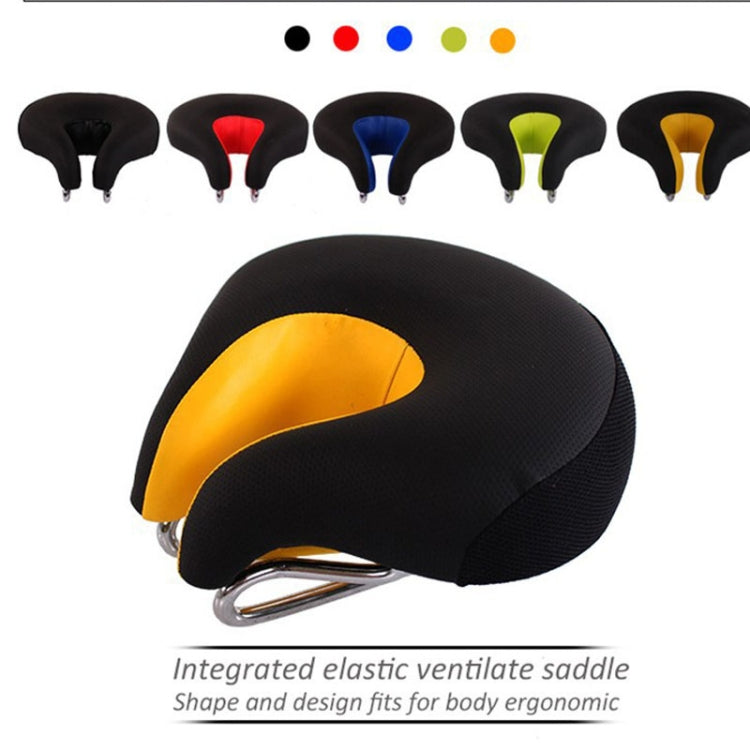 Comfortable Nose-less Bicycle Saddle for Mountain Bikes - Yellow