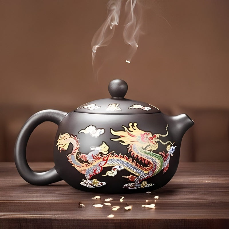 Color-Changing Teapot with Dragon and Phoenix Motif
