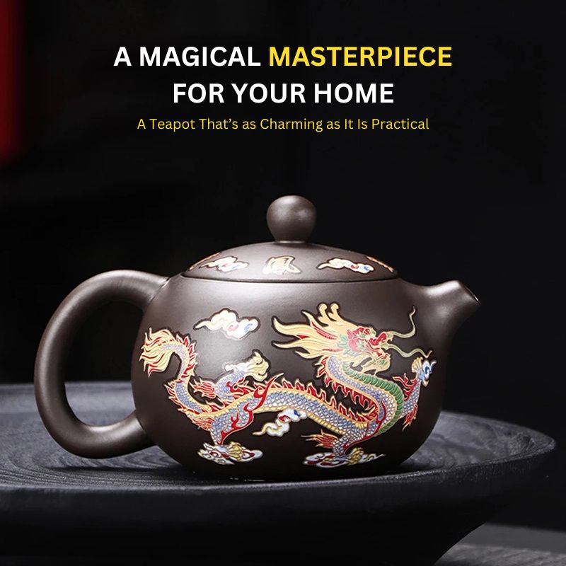 Color-Changing Teapot with Dragon and Phoenix Motif
