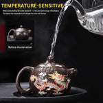 Color-Changing Teapot with Dragon and Phoenix Motif