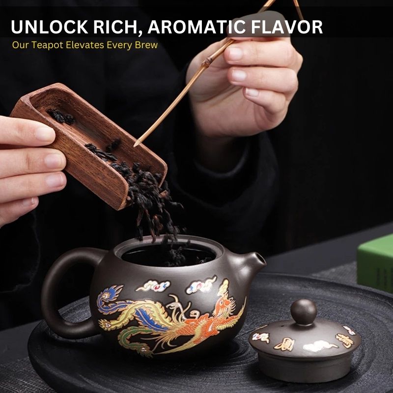 Color-Changing Teapot with Dragon and Phoenix Motif