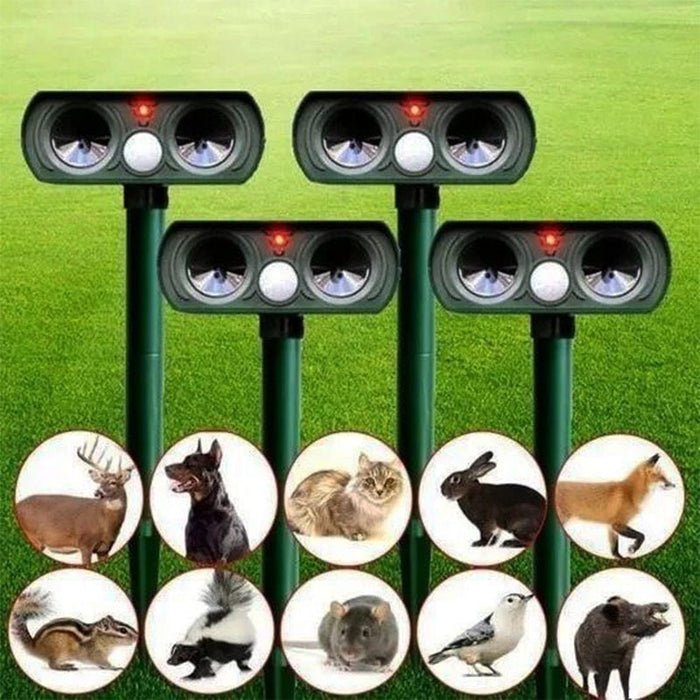 Effective Animal Repellent Device | Motion-Activated Ultrasonic Technology | Weatherproof and Wireless