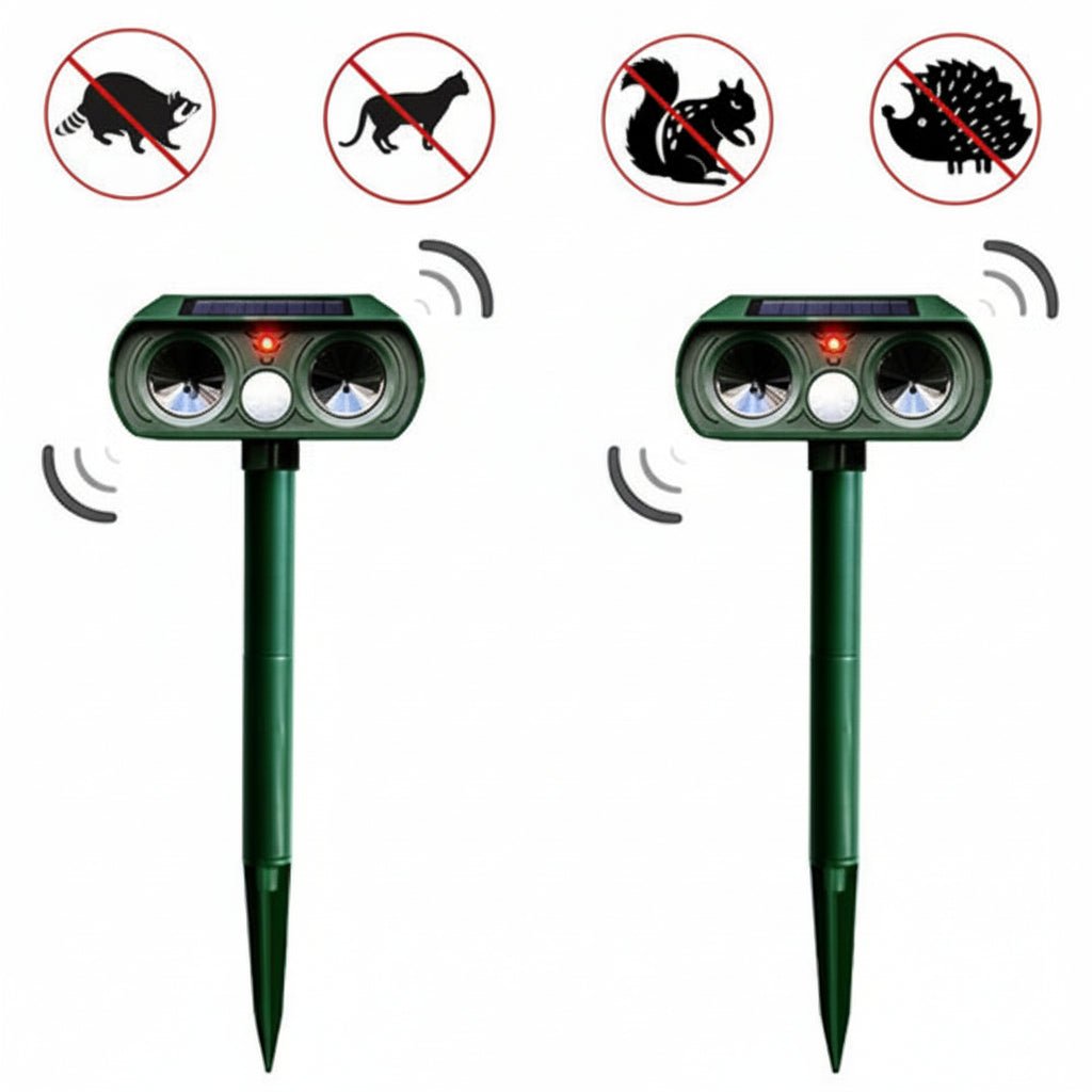 Effective Animal Repellent Device | Motion-Activated Ultrasonic Technology | Weatherproof and Wireless