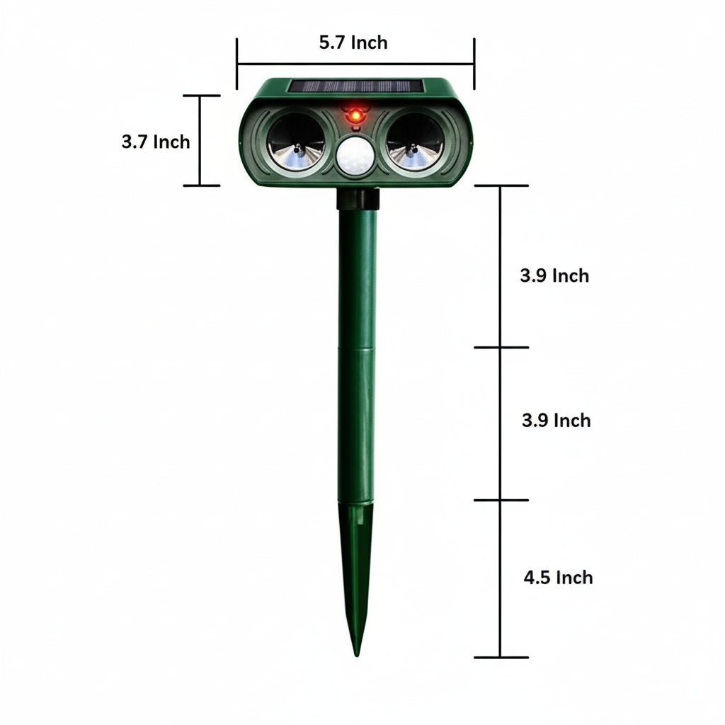 Effective Animal Repellent Device | Motion-Activated Ultrasonic Technology | Weatherproof and Wireless