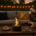 Elegant table fireplace for indoor and outdoor use | Smoke-free fire experience