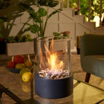 Elegant table fireplace for indoor and outdoor use | Smoke-free fire experience