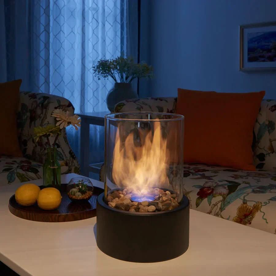 Elegant table fireplace for indoor and outdoor use | Smoke-free fire experience