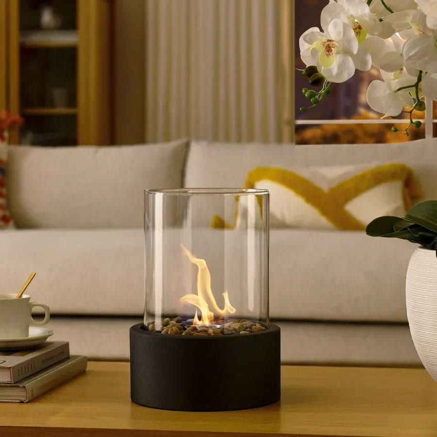 Elegant table fireplace for indoor and outdoor use | Smoke-free fire experience