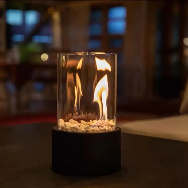 Elegant table fireplace for indoor and outdoor use | Smoke-free fire experience
