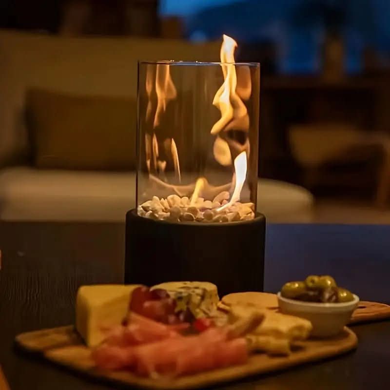 Elegant table fireplace for indoor and outdoor use | Smoke-free fire experience