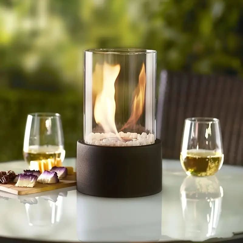 Elegant table fireplace for indoor and outdoor use | Smoke-free fire experience