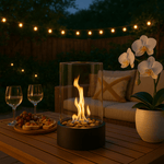 Elegant table fireplace for indoor and outdoor use | Smoke-free fire experience