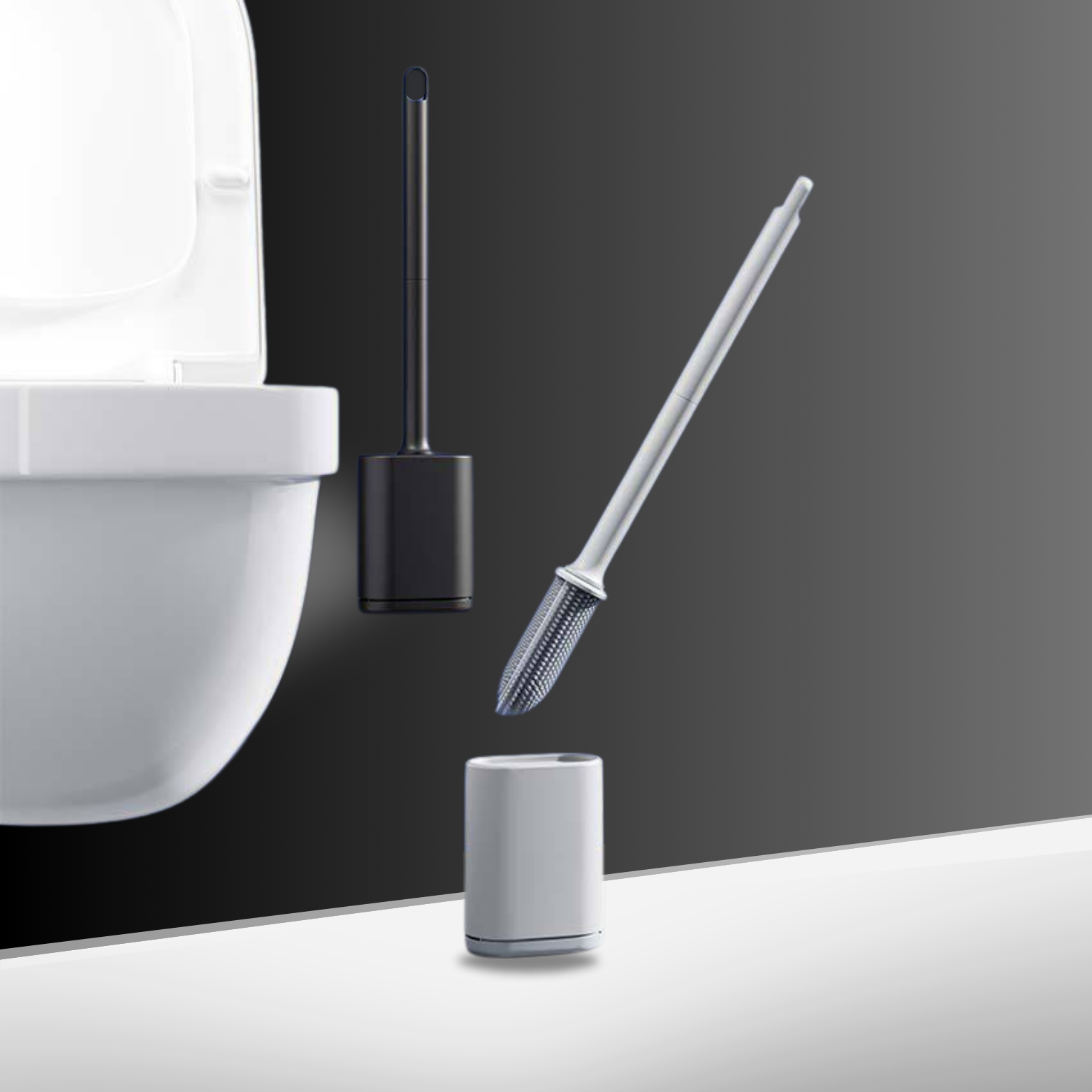 Toilet Brush with Ergonomic Handle and Durable Bristles – Compact Cleaning Tool for the Bathroom