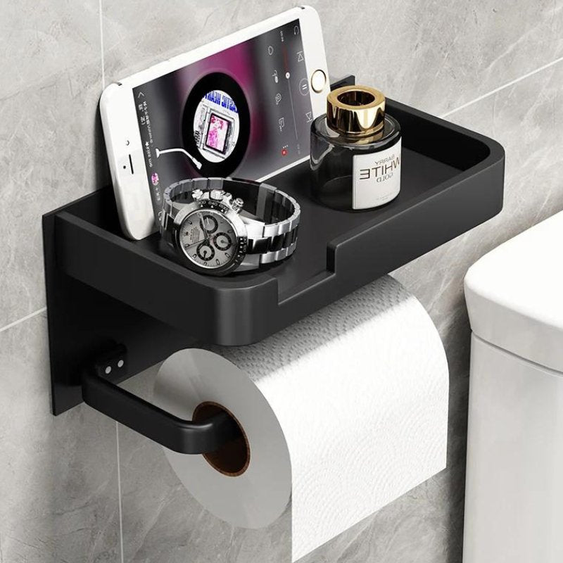Practical toilet paper holder with shelf for your bathroom
