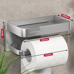 Practical toilet paper holder with shelf for your bathroom