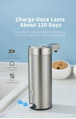 Hygienic Soap Dispenser with Sensor - Stainless Steel Design