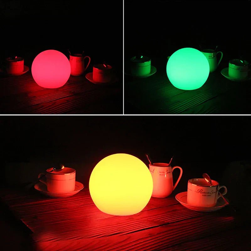 Sphärische LED Tischlampe mit 16 Farben und Fernbedienung