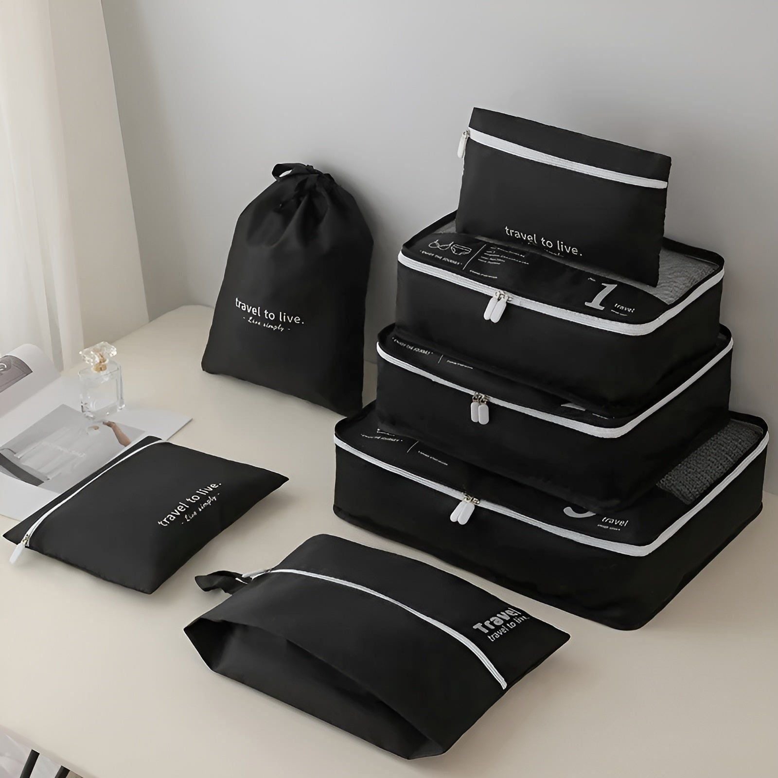 PackSmart | 7-Piece Travel Organization Cubes Set - Lightweight Compression Packing Cubes for Suitcases & Luggage