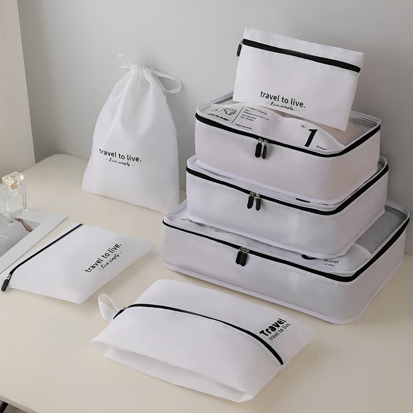 PackSmart | 7-Piece Travel Organization Cubes Set - Lightweight Compression Packing Cubes for Suitcases & Luggage