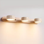 Elegante Wandlampe aus Travertin und Holz mit LED-Beleuchtung