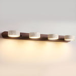 Elegante Wandlampe aus Travertin und Holz mit LED-Beleuchtung