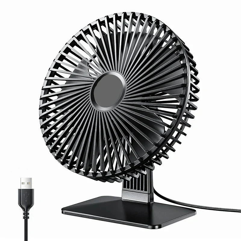 Oscillating USB Fan – Quiet, Compact with 4 Speeds for Desks and Nightstands