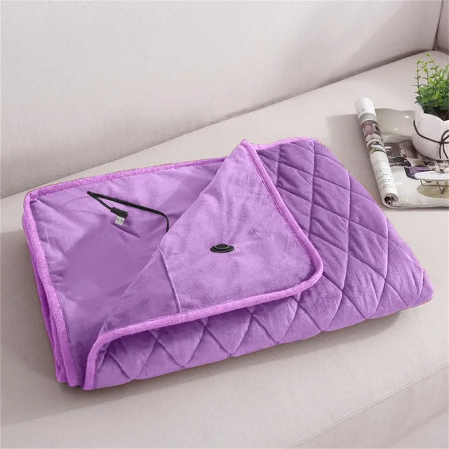 USB Heated Blanket with Individually Adjustable Temperature – Fluffy Cotton Blanket for Instant Warmth