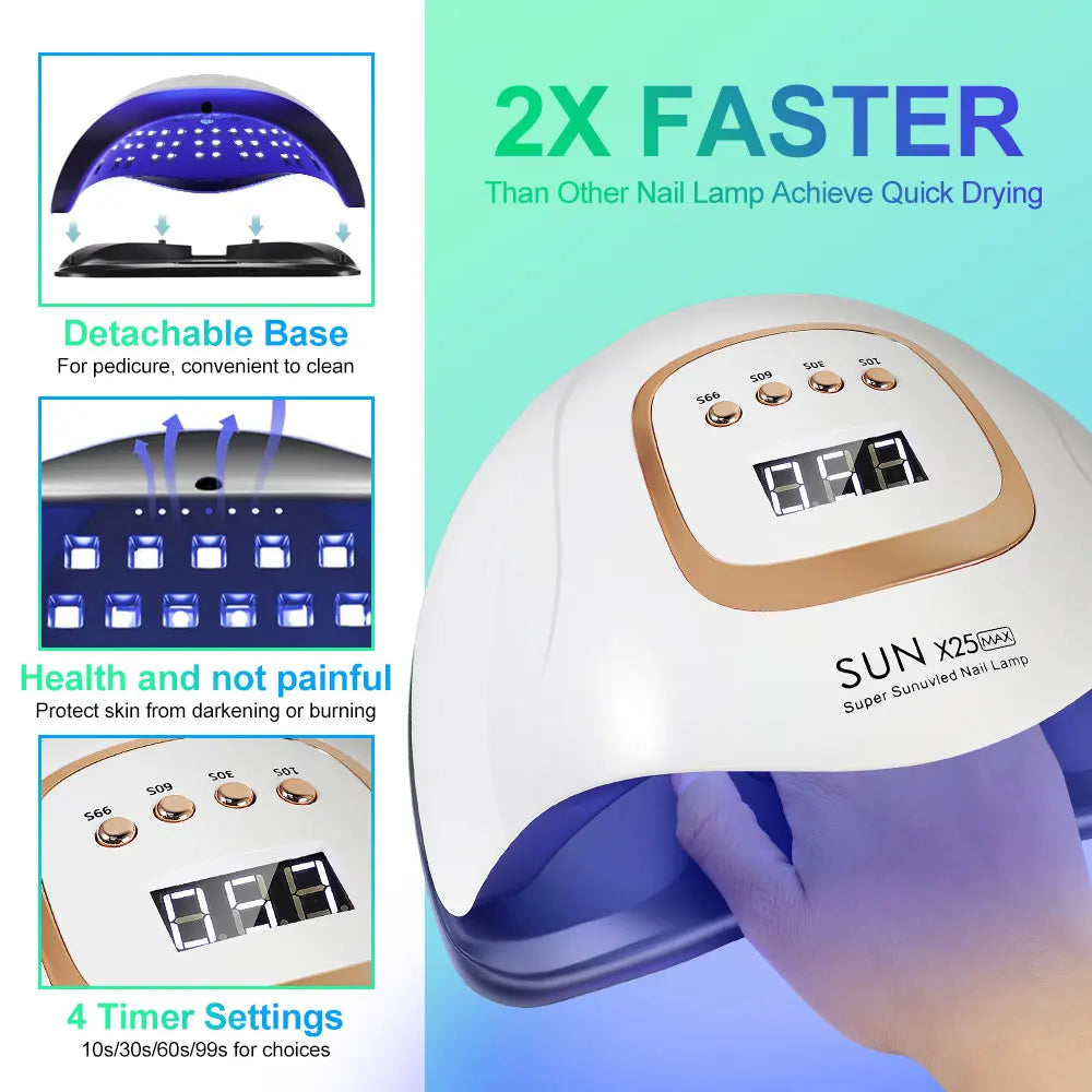 UV/LED Nail Lamp | Fast, Even Curing | Timer Sensor