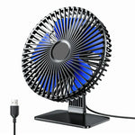 Oscillating USB Fan – Quiet, Compact with 4 Speeds for Desks and Nightstands